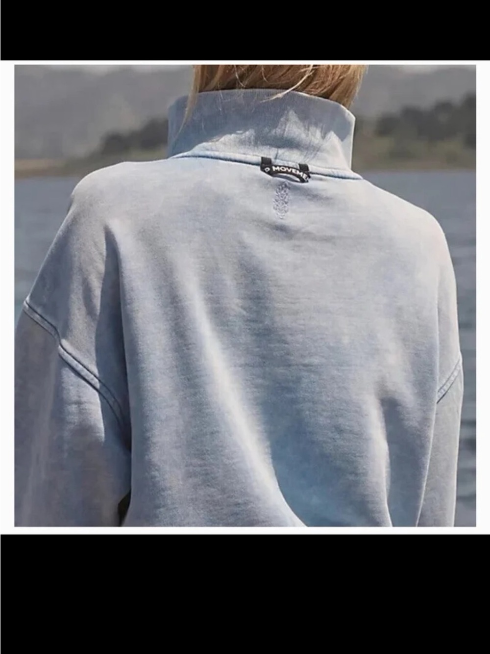 Free People FP Movement Valley Girl Pullover Top Cloudy Waters size Small - Picture 3 of 12